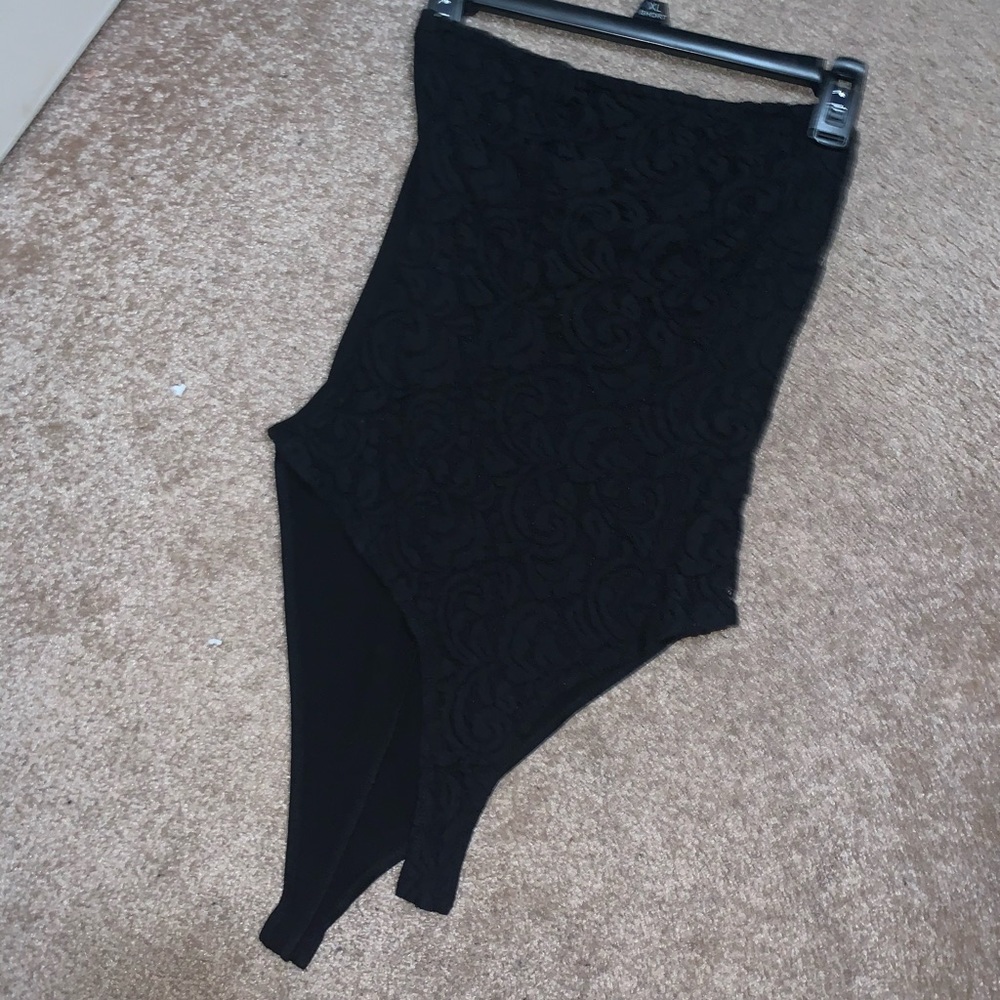 black lace body suit